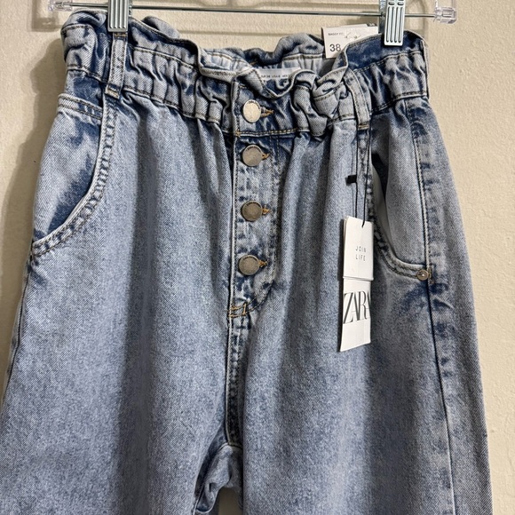 ZARA High Waist Baggy Fit Vintage Style Jeans  Size 6 NEW WITH TAG! - Picture 4 of 10